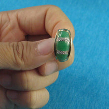 Load image into Gallery viewer, 14k Yellow Gold Diamond Green Jade Pendant Necklace