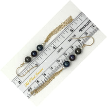 Load image into Gallery viewer, 14K Gold-Filled Black Freshwater Pearl Drop Earrings