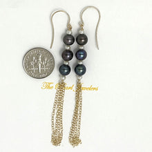 Load image into Gallery viewer, 14K Gold-Filled Black Freshwater Pearl Drop Earrings