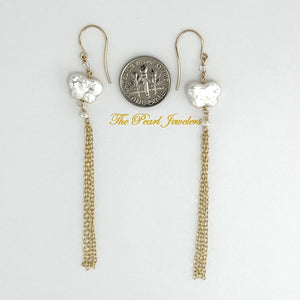 14K Gold-Filled Coin Pearl Dangle Earrings