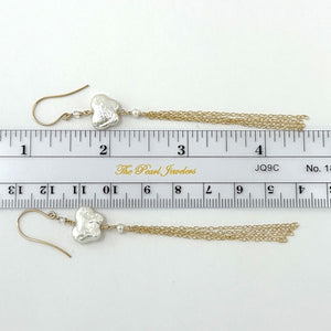 14K Gold-Filled Coin Pearl Dangle Earrings