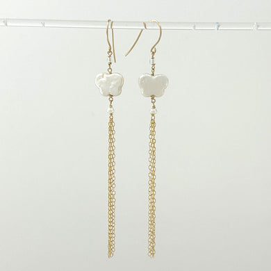 14K Gold-Filled Coin Pearl Dangle Earrings