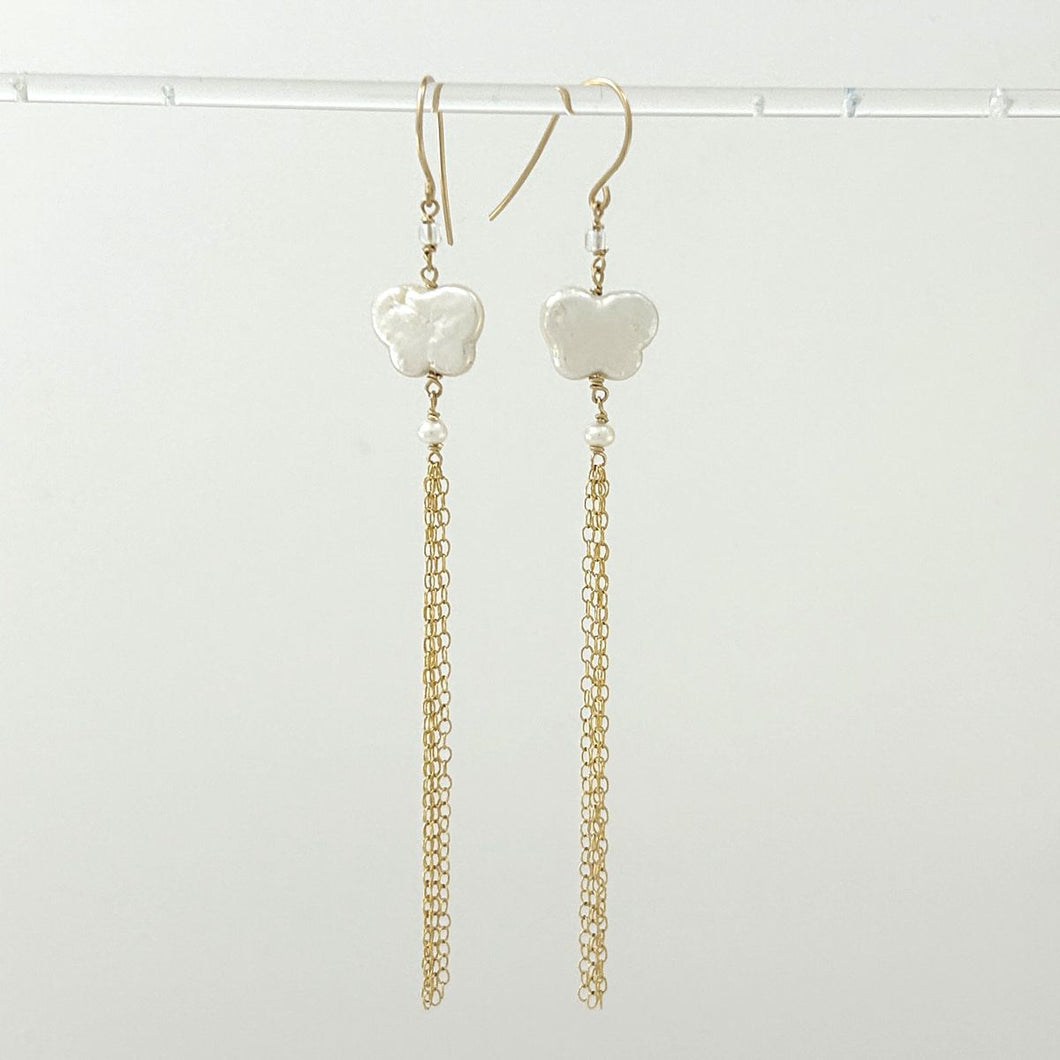 14K Gold-Filled Coin Pearl Dangle Earrings