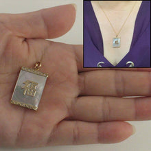 Load image into Gallery viewer, 14k Solid Gold Good Fortune Genuine White Mother of Pearl Pendant Necklace