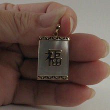Load image into Gallery viewer, 14k Solid Gold Good Fortune Genuine White Mother of Pearl Pendant Necklace