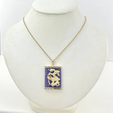 Load image into Gallery viewer, 14kt Solid Yellow Gold Hand Crafted Dragon Lavender Jade Pendant