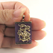 Load image into Gallery viewer, 14kt Solid Yellow Gold Hand Crafted Dragon Lavender Jade Pendant