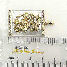 Load image into Gallery viewer, 14k Solid Yellow Gold Hand Crafted Dragon White Mother of Pearl Pendant