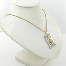 Load image into Gallery viewer, 14k Solid Yellow Gold Hand Crafted Dragon White Mother of Pearl Pendant