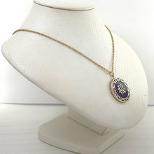 Load image into Gallery viewer, 14k Solid Gold Joy &amp; Greek Key Design Disc Lavender Jade Luck Pendant Necklace