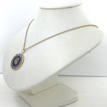 Load image into Gallery viewer, 14k Solid Gold Joy &amp; Greek Key Design Disc Lavender Jade Luck Pendant Necklace