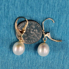 Load image into Gallery viewer, Teardrop Freshwater Pearl Leverback Earrings – 14k Yellow Gold