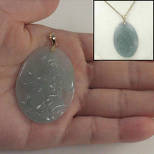 Load image into Gallery viewer, Lovely Hand Carved Hare Celadon Green Jade 14k Yellow Gold Bale Pendant Necklace