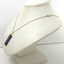 Load image into Gallery viewer, 14k Yellow Gold Triple Lucky Greek Key Design Lavender Jade Pendant Necklace