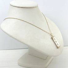 Load image into Gallery viewer, 14k Yellow Gold Triple Lucky Greek Key White Mother of Pearl Pendant Necklace