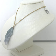 Load image into Gallery viewer, 14k Solid Gold Hand Carved Celadon Green Jade Jadeite Koi Fish Pendant Necklace