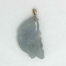 Load image into Gallery viewer, 14k Solid Gold Hand Carved Honeydew Jade Jadeite Koi Fish Pendant Necklace