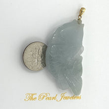 Load image into Gallery viewer, 14k Solid Gold Hand Carved Honeydew Jade Jadeite Koi Fish Pendant Necklace