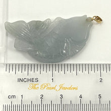 Load image into Gallery viewer, 14k Solid Gold Hand Carved Honeydew Jade Jadeite Koi Fish Pendant Necklace