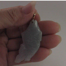 Load image into Gallery viewer, 14k Solid Gold Hand Carved Honeydew Jade Jadeite Koi Fish Pendant Necklace