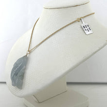 Load image into Gallery viewer, 14k Solid Gold Hand Carved Honeydew Jade Jadeite Koi Fish Pendant Necklace