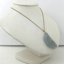 Load image into Gallery viewer, 14k Solid Gold Hand Carved Honeydew Jade Jadeite Koi Fish Pendant Necklace