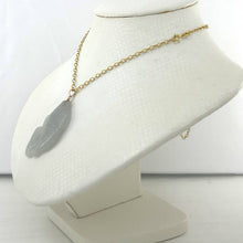 Load image into Gallery viewer, 14k Solid Yellow Gold Hand Carved Feng Shui Koi Fish Jadeite Pendant Necklace
