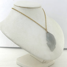 Load image into Gallery viewer, 14k Solid Yellow Gold Hand Carved Feng Shui Koi Fish Jadeite Pendant Necklace