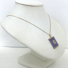 Load image into Gallery viewer, 14k Solid Yellow Gold Good Fortune Lavender Jade Pendant Necklace
