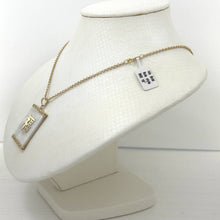 Load image into Gallery viewer, 14k Solid Yellow Gold Good Fortune White Mother of Pearl Pendant Necklace