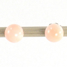 Load image into Gallery viewer, 14kt White Gold 5-5.5mm Angel Skin Coral Bead Stud Earrings
