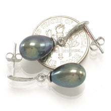 Load image into Gallery viewer, 14k White Gold Diamond &amp; Freshwater Pearl Dangle Earrings