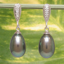 Load image into Gallery viewer, 14k White Gold Diamond &amp; Freshwater Pearl Dangle Earrings