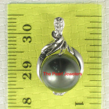 Load image into Gallery viewer, 14k White Gold Diamond &amp; Black Tahitian Pearl Pendant