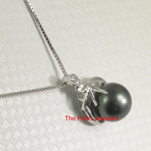 Load image into Gallery viewer, 14k White Gold Diamond &amp; Black Tahitian Pearl Pendant