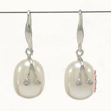 Load image into Gallery viewer, 14k White Gold Diamond &amp; Cultured Pearl Hooks (White or Pink)