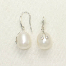 Load image into Gallery viewer, 14k White Gold Diamond &amp; Cultured Pearl Hooks (White or Pink)