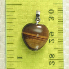 Load image into Gallery viewer, 14K White Gold Heart Tiger Eye Pendant