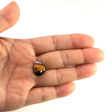 Load image into Gallery viewer, 14K White Gold Heart Tiger Eye Pendant