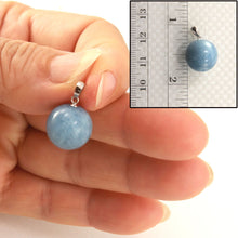 Load image into Gallery viewer, White Gold Round Aquamarine Pendant (14mm)