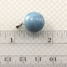 Load image into Gallery viewer, White Gold Round Aquamarine Pendant (14mm)