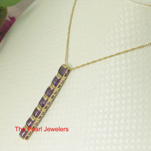 Load image into Gallery viewer, 14K Yellow Gold Amethyst Bar Pendant