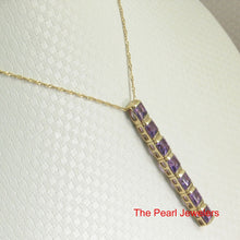 Load image into Gallery viewer, 14K Yellow Gold Amethyst Bar Pendant