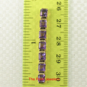 14K Yellow Gold Amethyst Bar Pendant