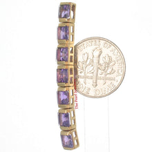 Load image into Gallery viewer, 14K Yellow Gold Amethyst Bar Pendant