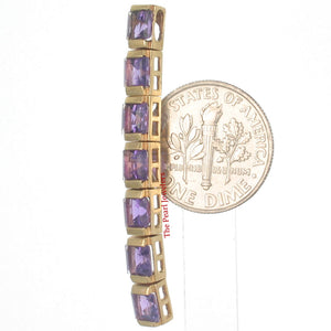 14K Yellow Gold Amethyst Bar Pendant