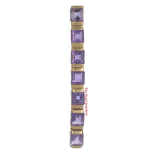 Load image into Gallery viewer, 14K Yellow Gold Amethyst Bar Pendant