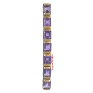 14K Yellow Gold Amethyst Bar Pendant
