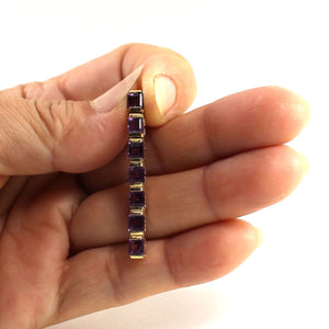 14K Yellow Gold Amethyst Bar Pendant