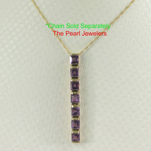Load image into Gallery viewer, 14K Yellow Gold Amethyst Bar Pendant